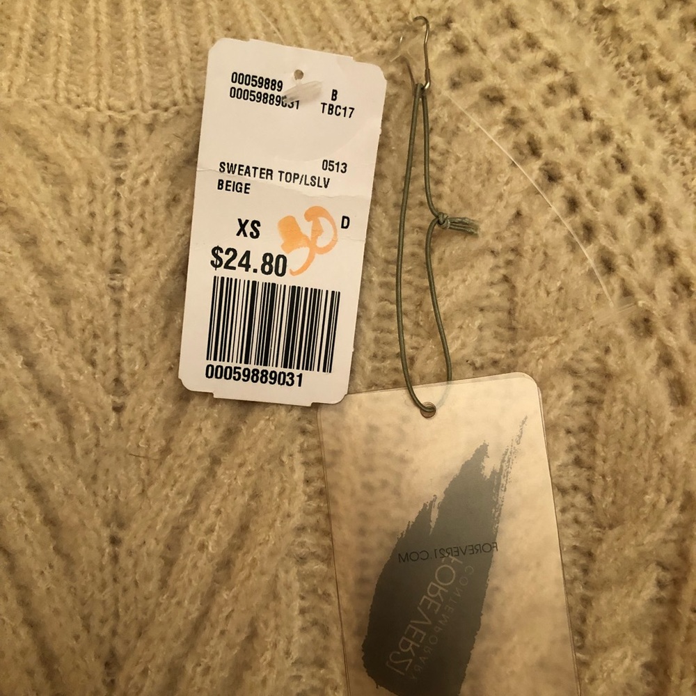 NWT Women’s Cream Forever21 Sweater Size S - Picture 2 of 5
